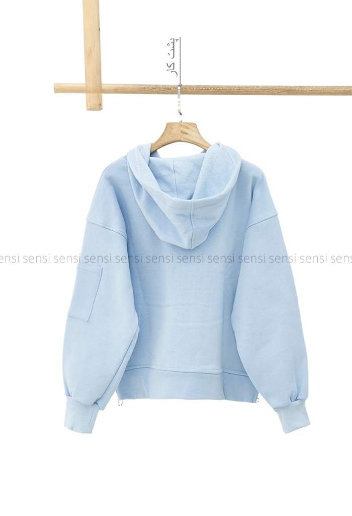 هودی باکسی آستین زیپ کد1005152